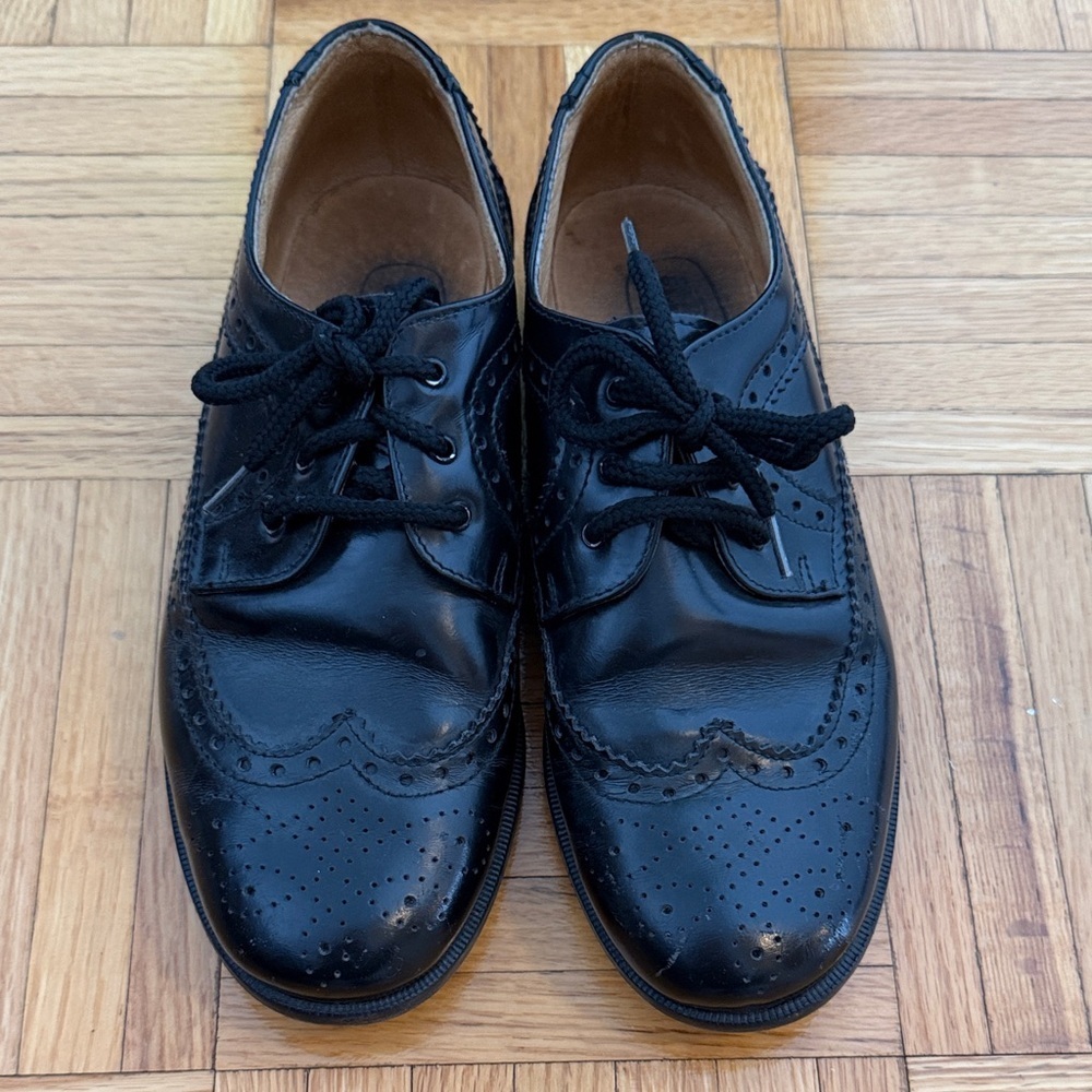 Classic Black Leather kids Dress Shoes
